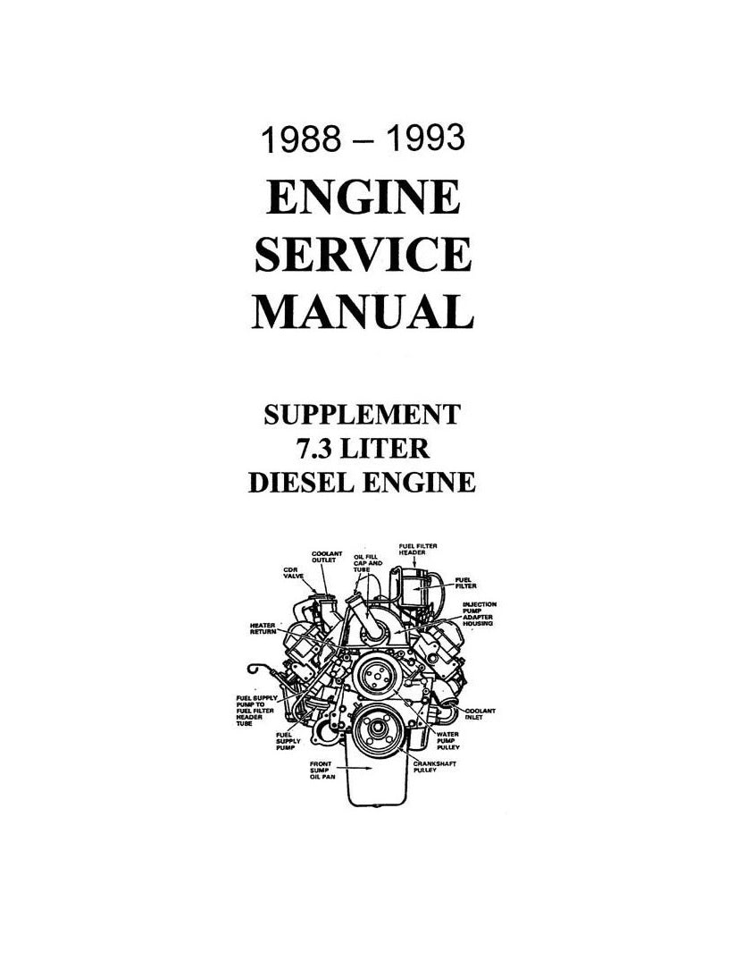 1988–1993 Ford 7.3L Diesel Engine Service & Repair Manual