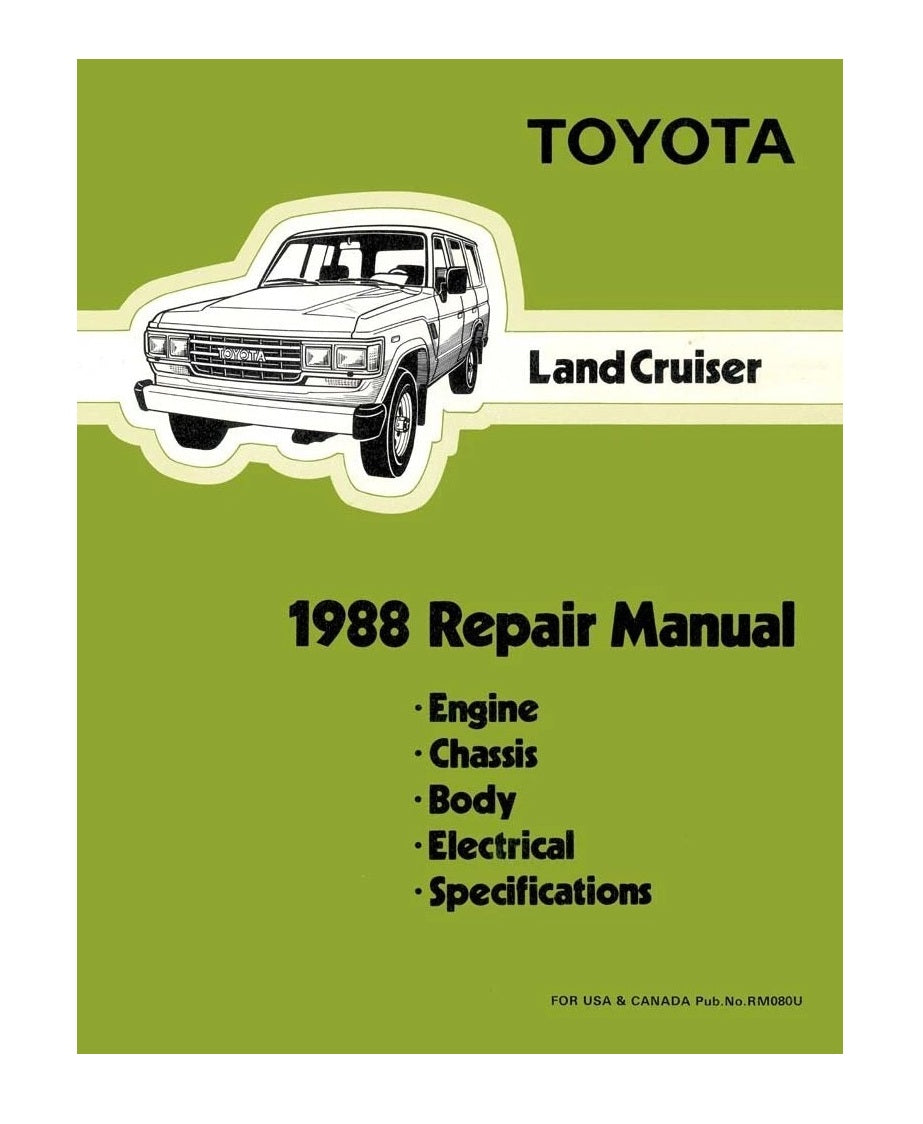 1988 Toyota Land Cruiser Shop Service Repair Manual - Engine, Drivetrain, Body & Electrical