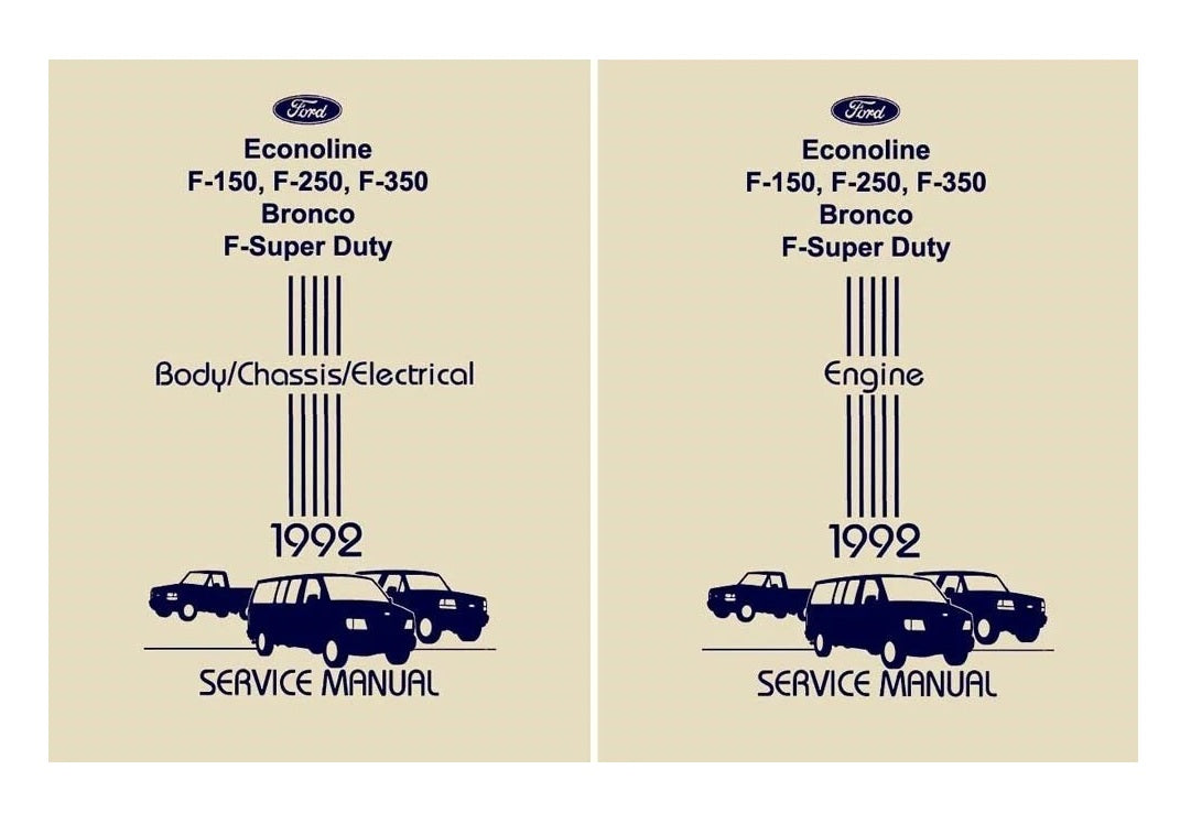 1992 Ford Truck F-Series, Bronco and Econoline Shop Repair Manual Set